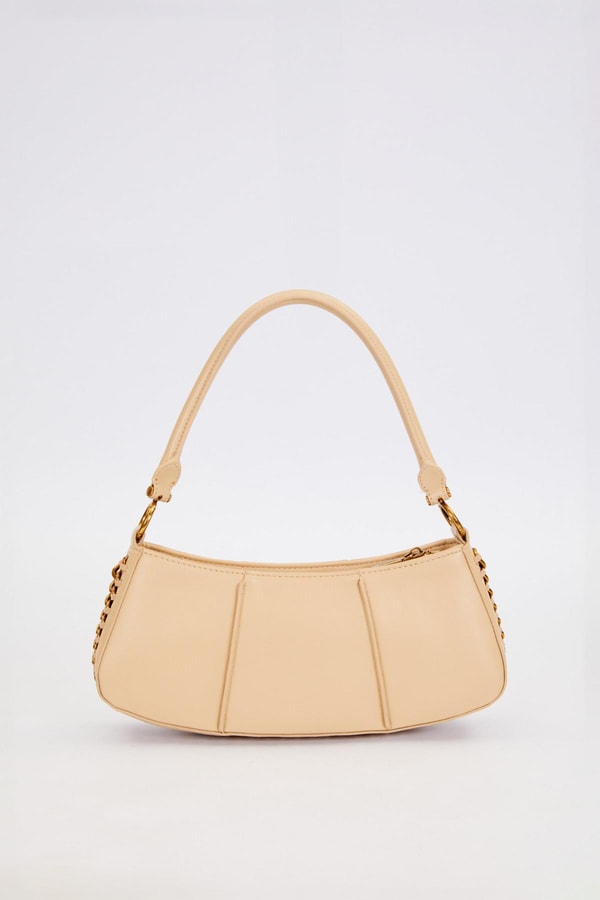 LevidorNude Kenar Dikiş Görünümlü Omuz Çantası