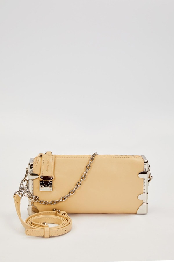 LevidorNude Metal Köşeli Omuz Çantası