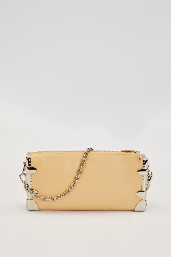 LevidorNude Metal Köşeli Omuz Çantası