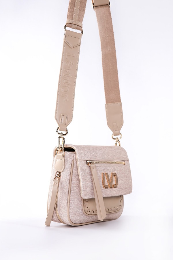 LevidorÖn Fermuarlı Omuz Çantası Camel