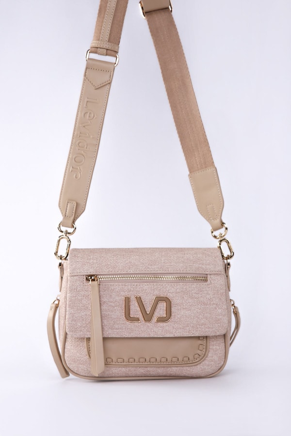 LevidorÖn Fermuarlı Omuz Çantası Camel