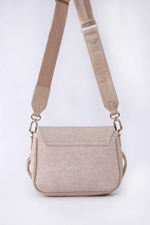 LevidorÖn Fermuarlı Omuz Çantası Camel