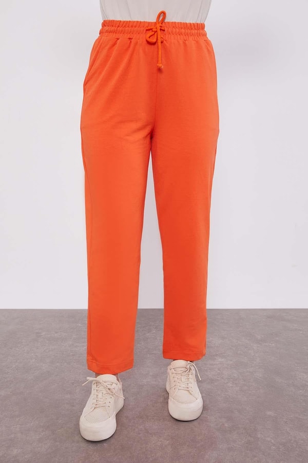 LevidorOranj Belli Lastikli Cepli Spor Pantolon
