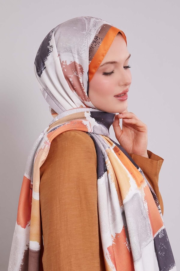 LevidorOranj Dama Desen Twill Şal