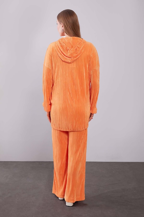 LevidorOranj Kapüşonlu Bağcık Detaylı İkili Takım