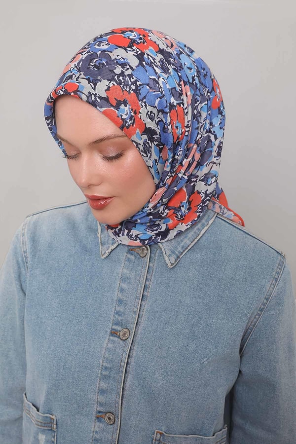 LevidorOranj Yonca Desen Soft Eşarp