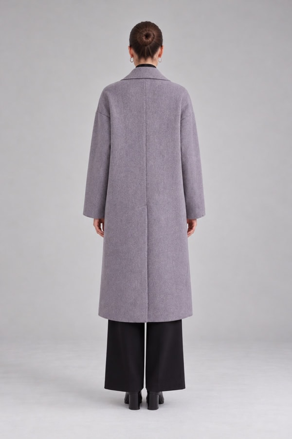 LevidorOversize Astarsız Kaşe Kaban Gri