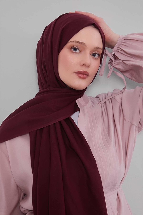 LevidorPatlıcan Moru Düz Tensel Şal