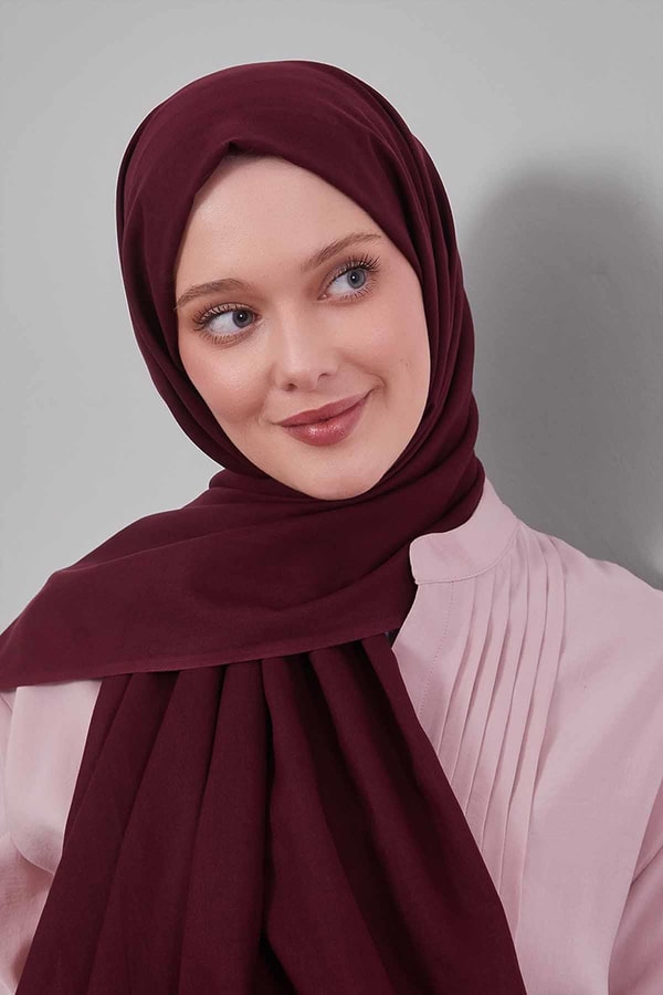 LevidorPatlıcan Moru Düz Tensel Şal