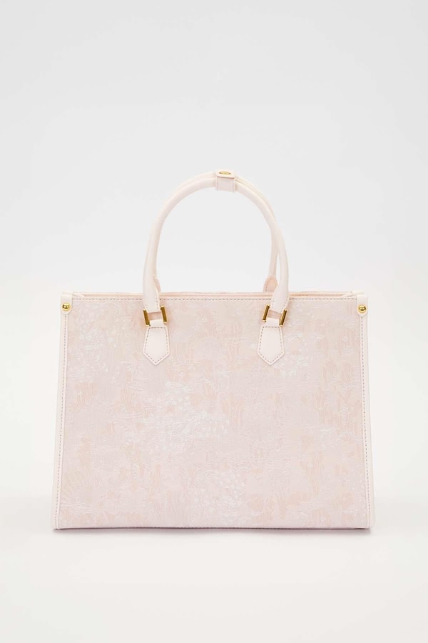 LevidorPembe Baskı Detaylı Büyük El Çantası