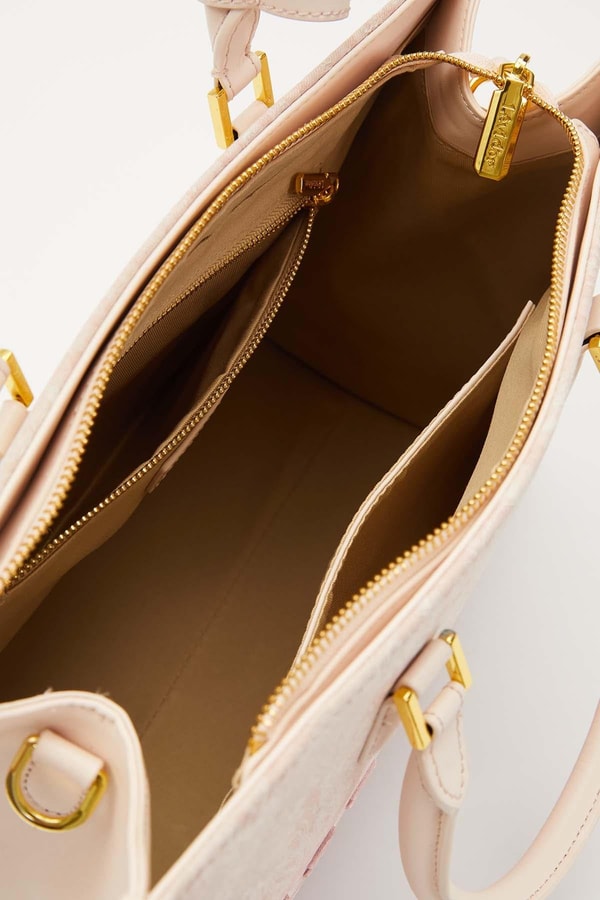 LevidorPembe Baskı Detaylı Büyük El Çantası