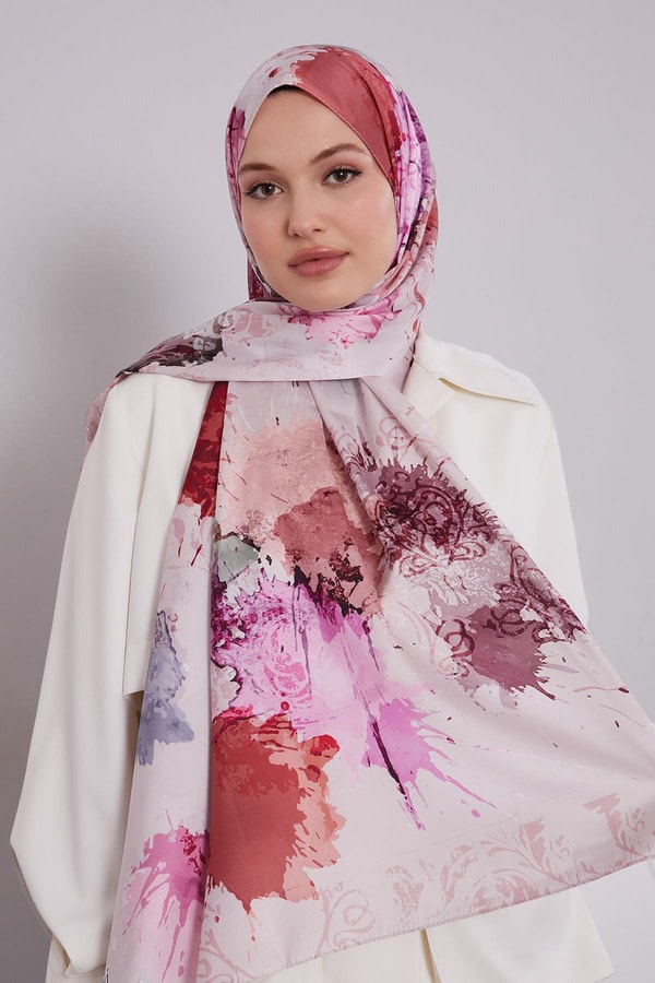 LevidorPembe Batik Desen Twill Şal