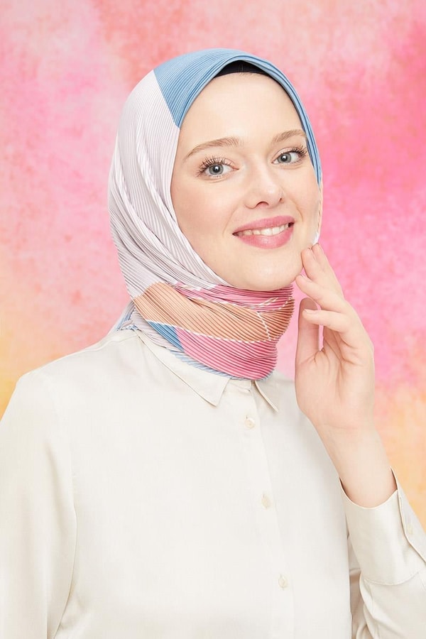 LevidorPembe Dijital Piliseli Eşarp