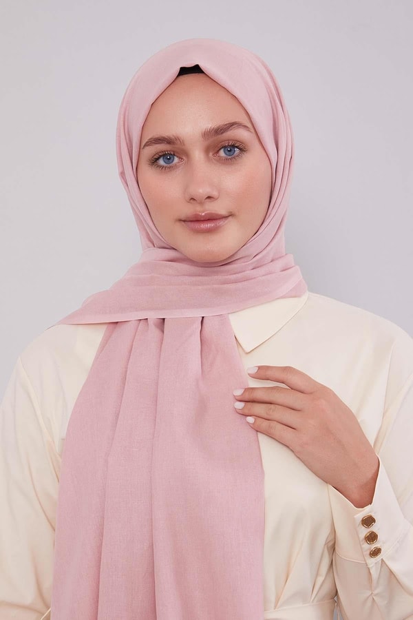 LevidorPembe Düz Tensel Şal