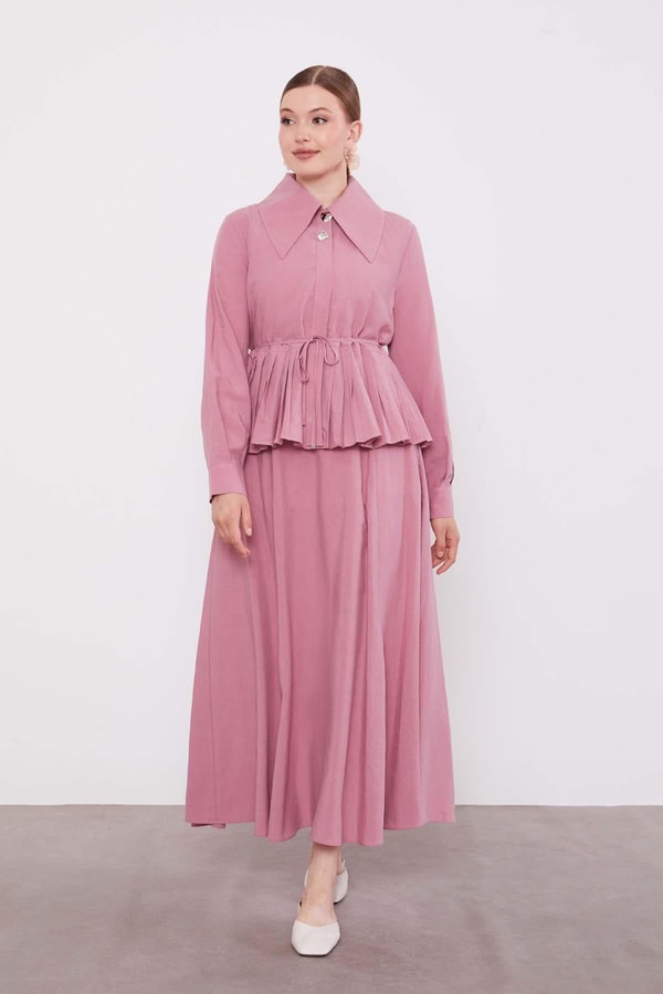 LevidorPembe Etek Ucu Pileli Cupra Etek Takım