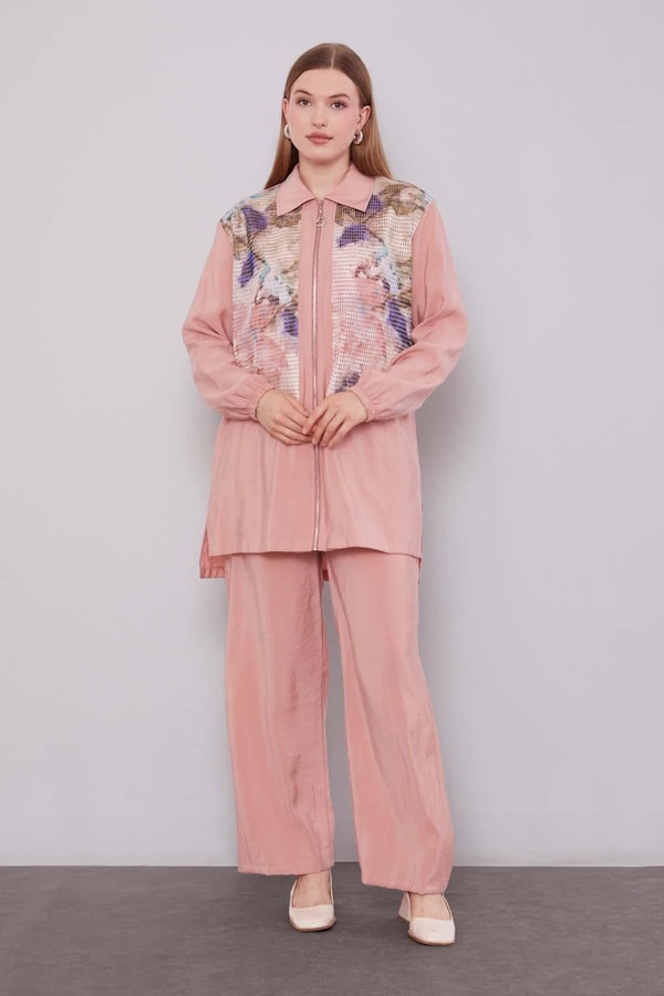 LevidorPembe File Baskılı İkili Takım