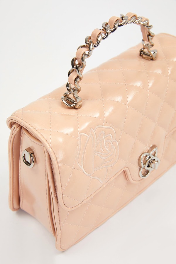 LevidorPembe Gül Baskılı El Çantası