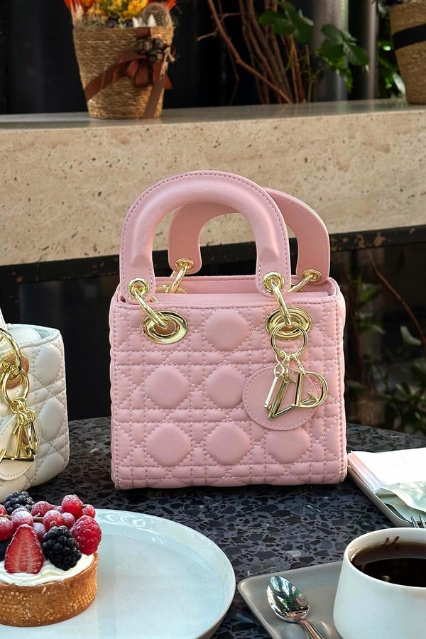 LevidorPembe Kare Gold Zincir Detaylı El Çantası