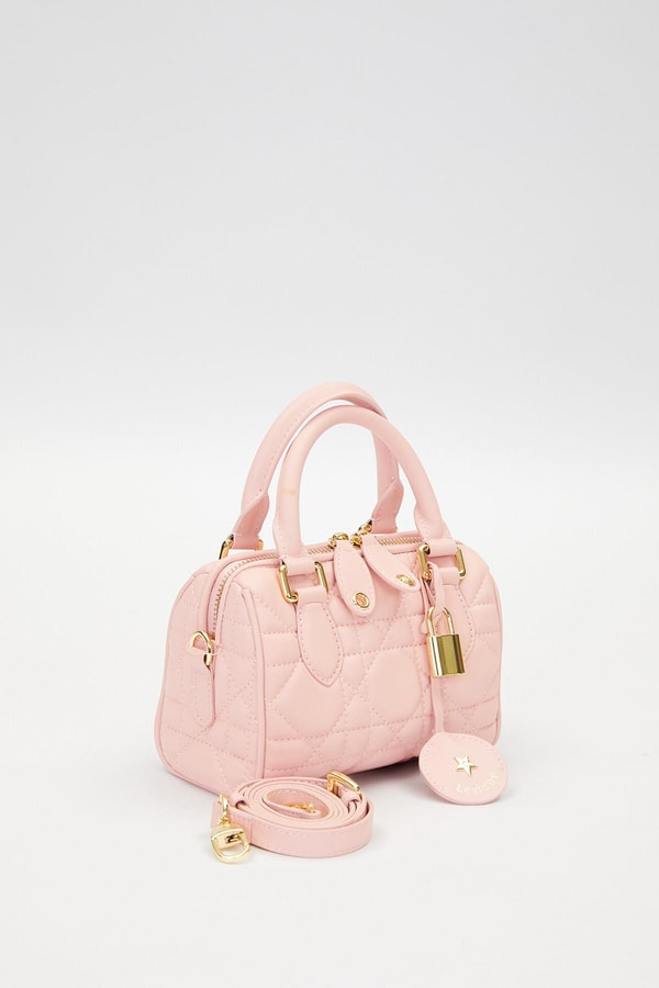 LevidorPembe Kilit Aksesuar Detaylı El Çantası