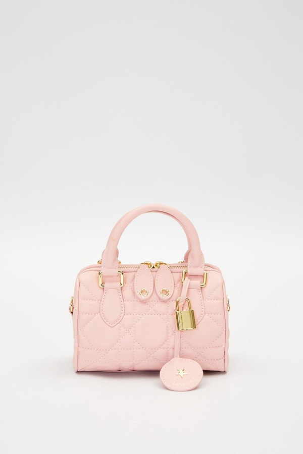 LevidorPembe Kilit Aksesuar Detaylı El Çantası