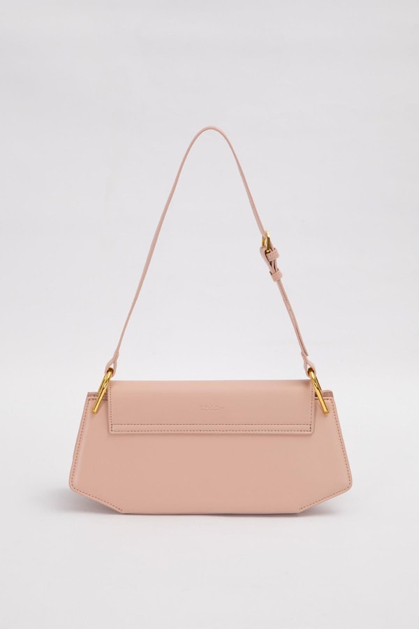 LevidorPembe Oval Gold Aksesuarlı Omuz Çantası