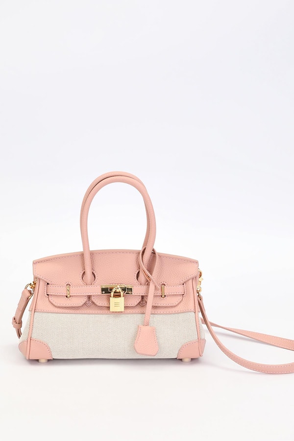LevidorPembe Oval Kilit Detay El Çantası