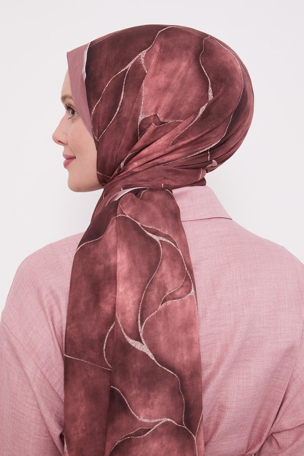 LevidorPembe Varak Desen Moda Şal