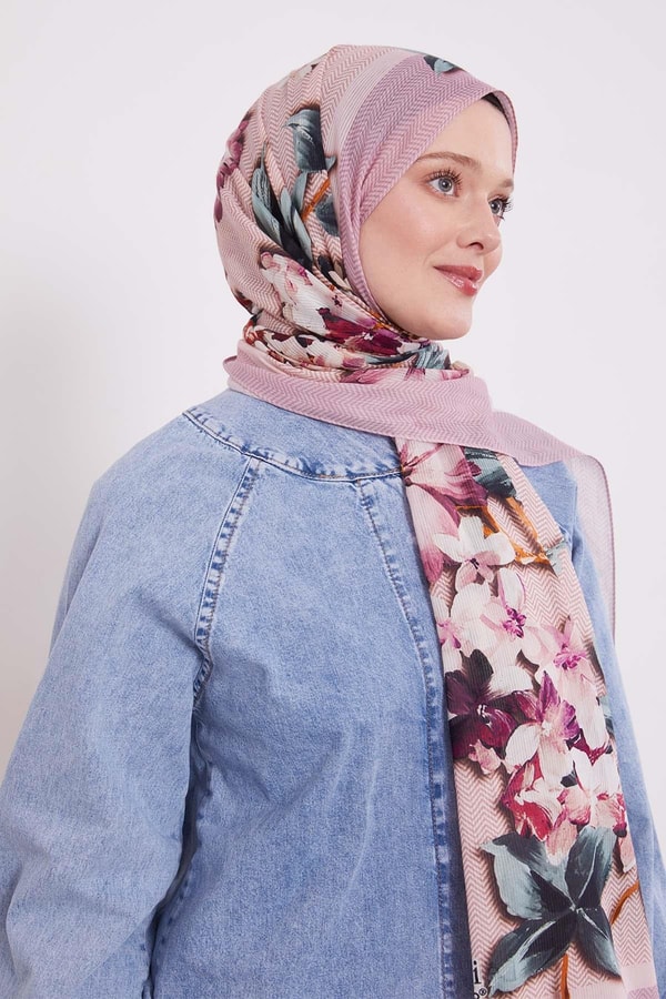 LevidorPembe Zigzag Pamuklu Şal