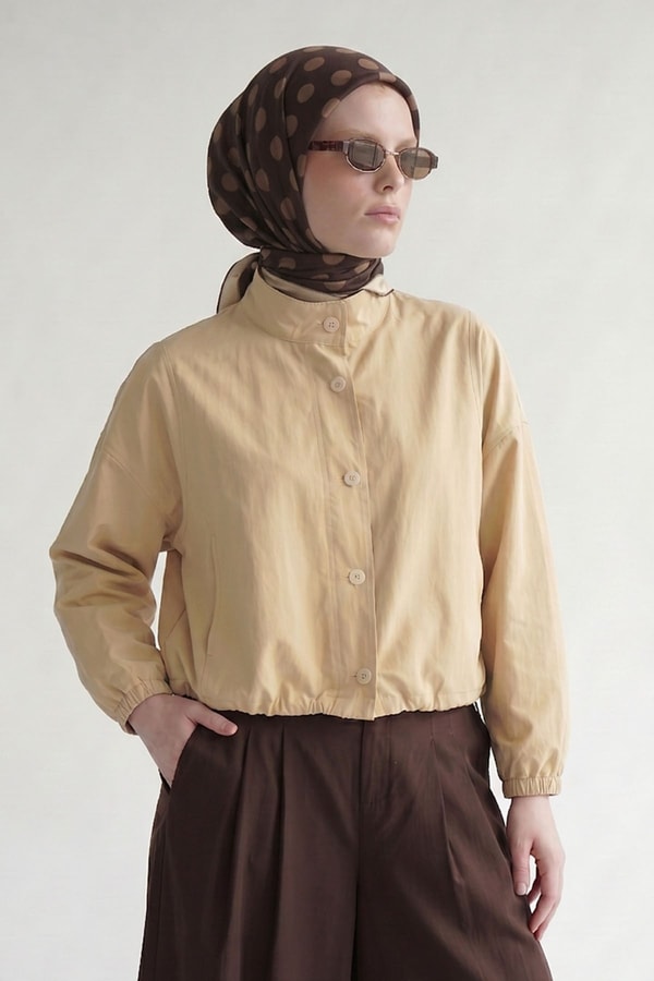 LevidorPuantiyeli Twill İpek Eşarp Acı Kahve