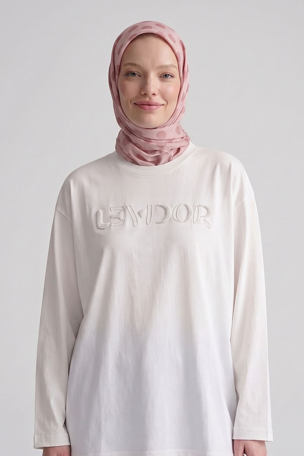 LevidorPuantiyeli Twill İpek Eşarp Pembe