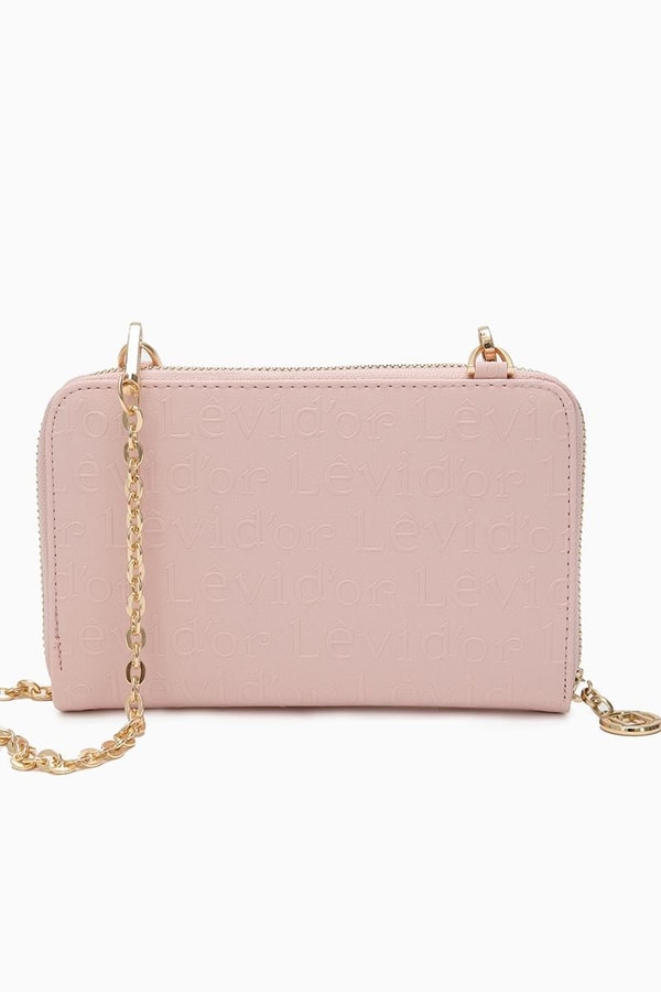 LevidorPudra Baskılı Yatay Zincirli Cüzdan