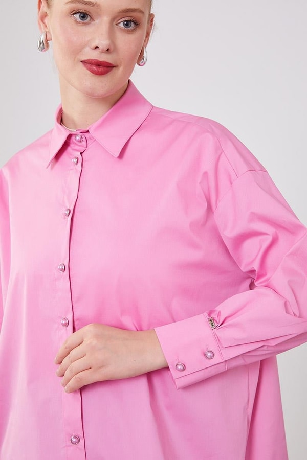 LevidorPudra Düğme Detaylı Gömlek