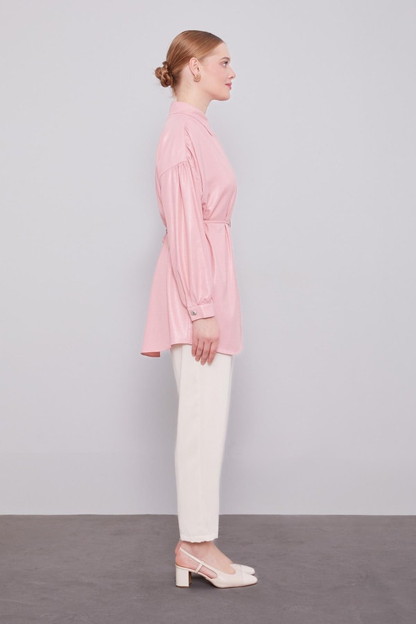 LevidorPudra Omuz Büzgü Detaylı Gömlek