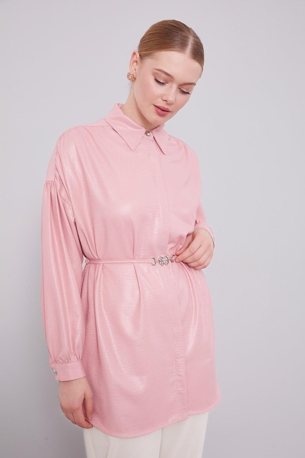 LevidorPudra Omuz Büzgü Detaylı Gömlek