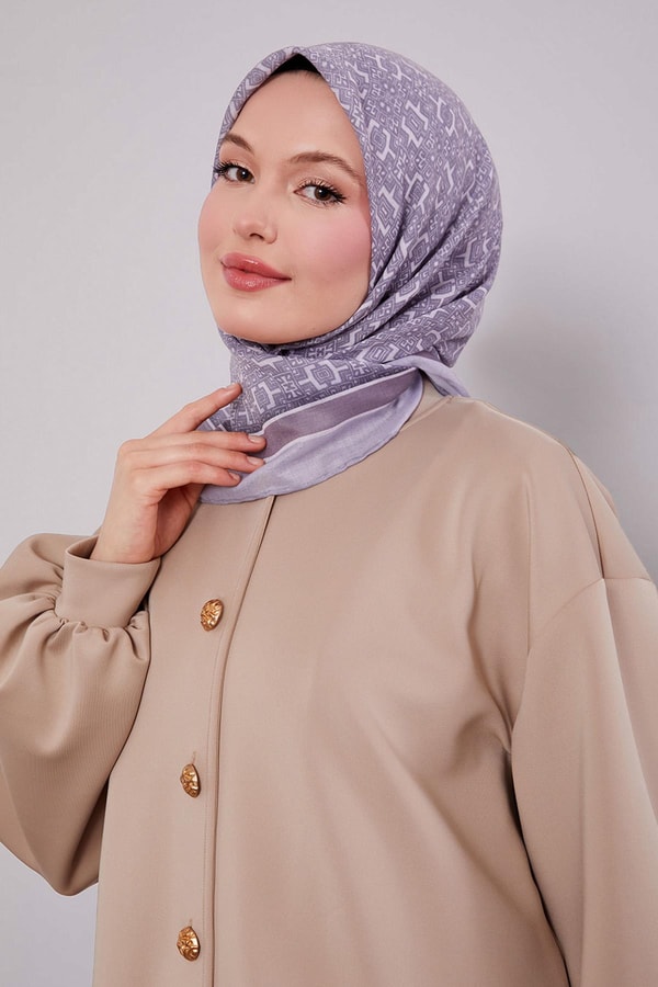 LevidorPudra Puzzle Desen Soft Eşarp