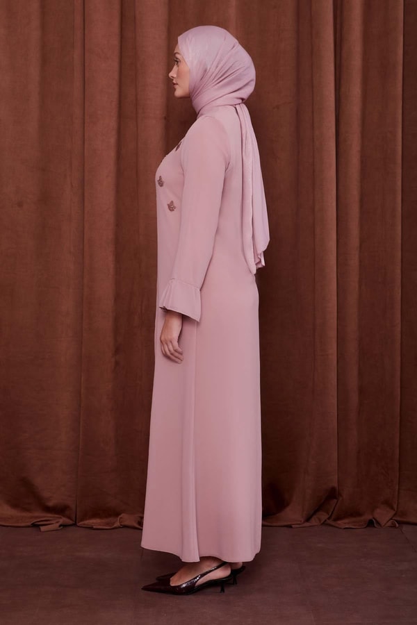 LevidorPudra Taş İşlemeli Ferace