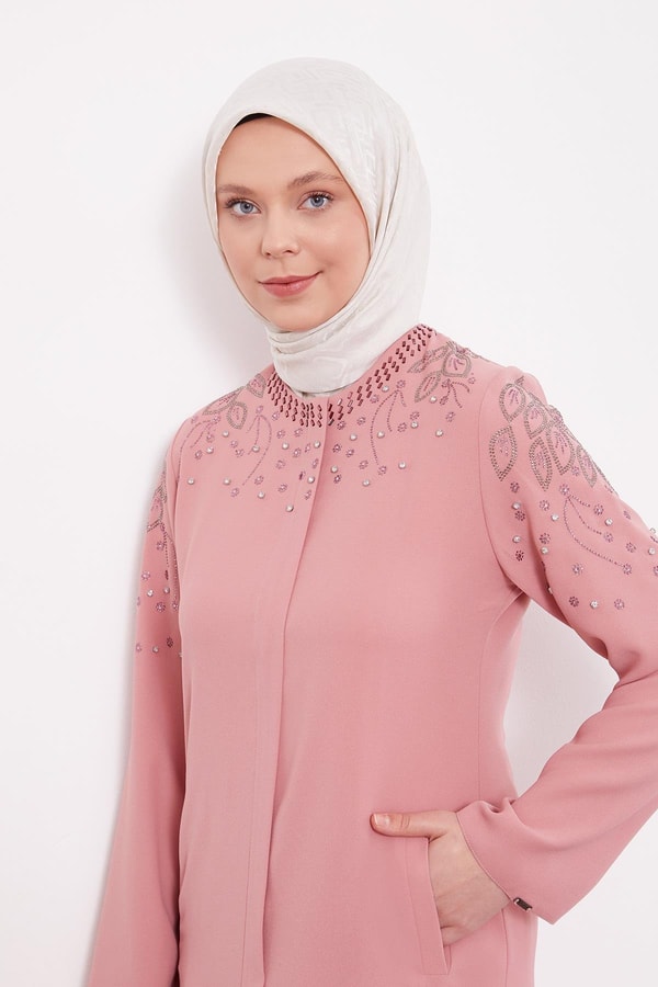 LevidorPudra Taş İşlemeli Ferace