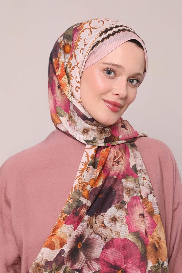 LevidorPudra Varak Desen Pamuk Eşarp