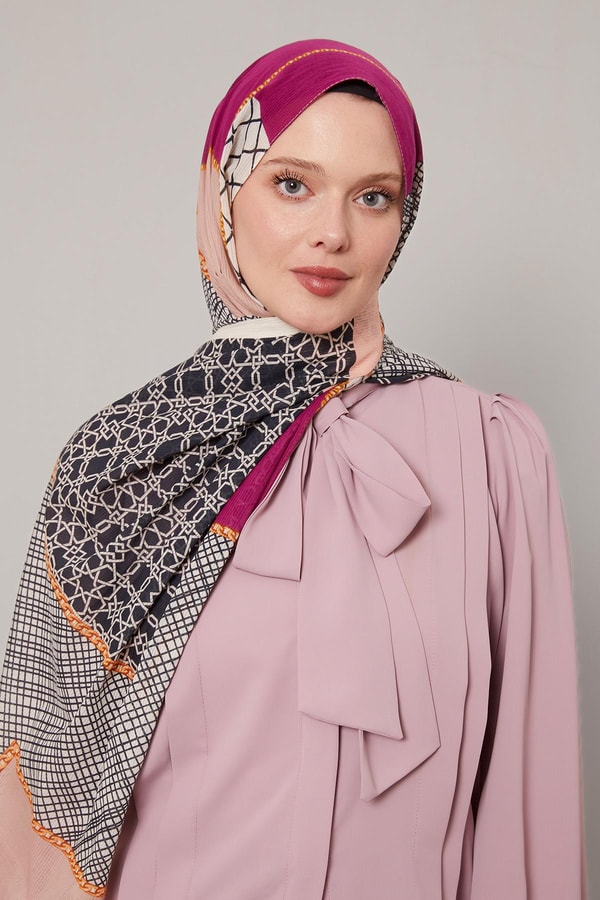 LevidorPudra Yaldız Desen Pamuk Şal