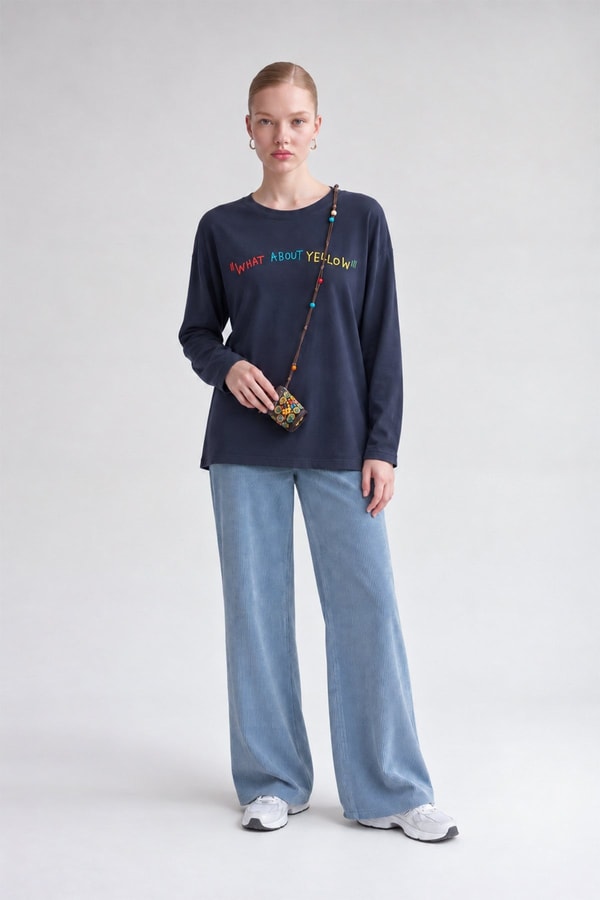 LevidorRahat Kesim İnce Sweat İndigo