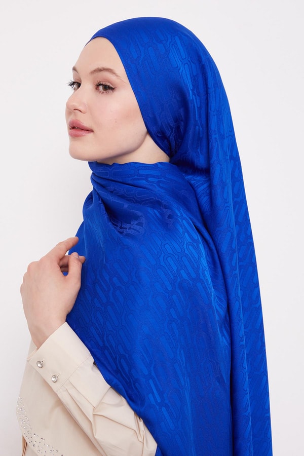 LevidorSaks Ataç Desen Blue Jakar Şal