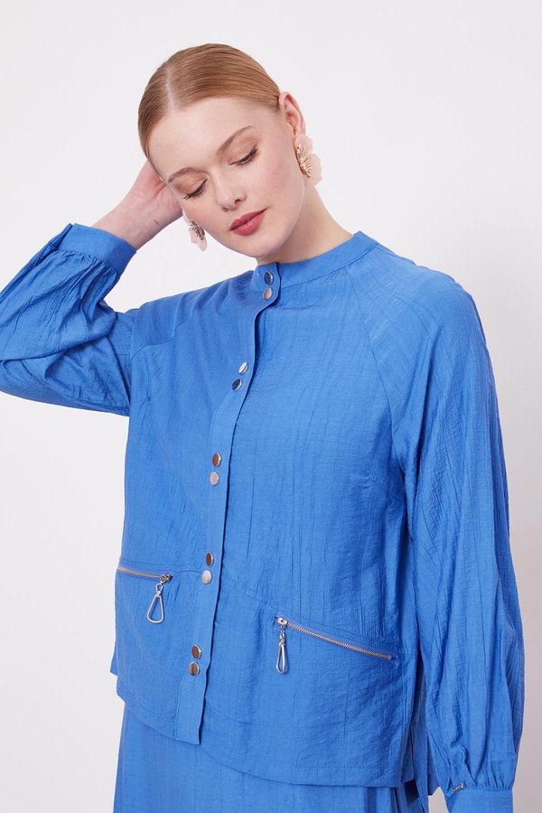 LevidorSaks Çift Düğme Detaylı Etekli Takım