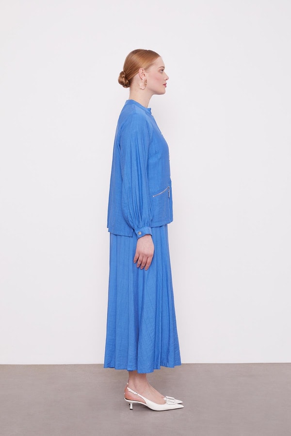 LevidorSaks Çift Düğme Detaylı Etekli Takım