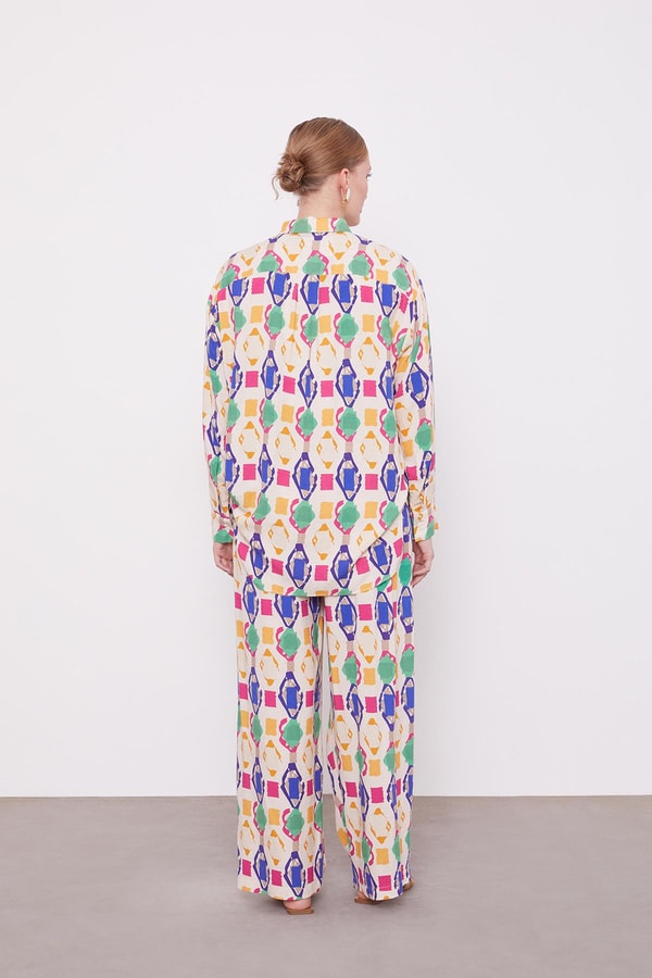 LevidorSaks Desenli Kimono İkili Takım