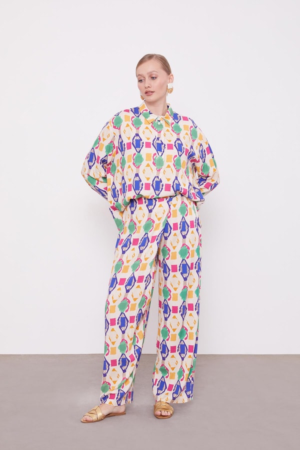 LevidorSaks Desenli Kimono İkili Takım