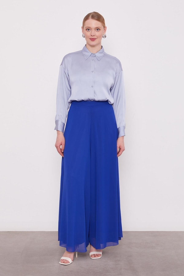 LevidorSaks Geniş Paçalı Şifon Pantolon