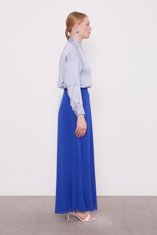 LevidorSaks Geniş Paçalı Şifon Pantolon