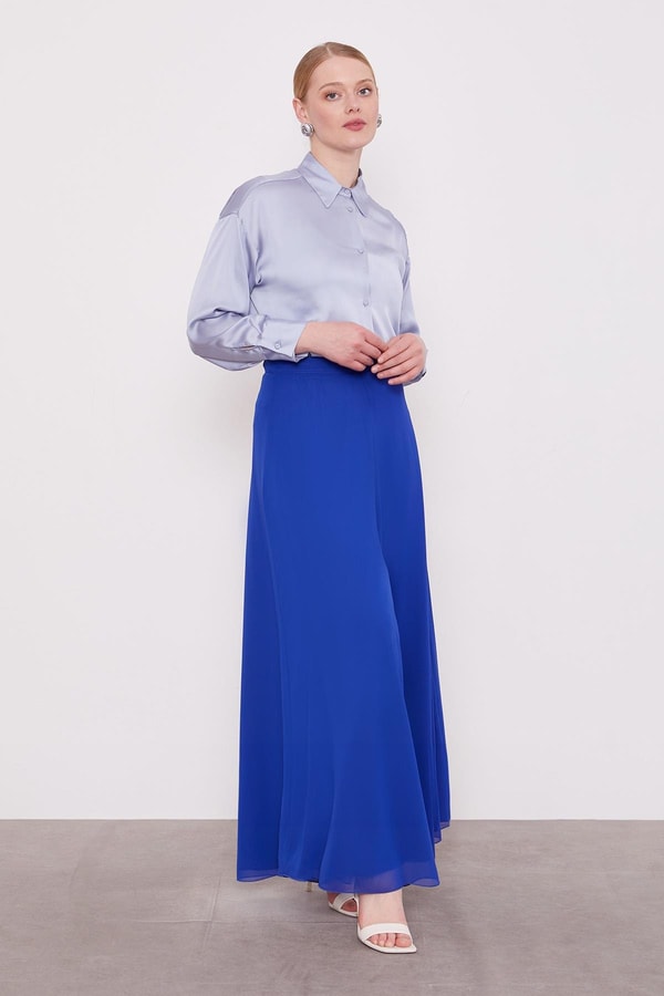 LevidorSaks Geniş Paçalı Şifon Pantolon