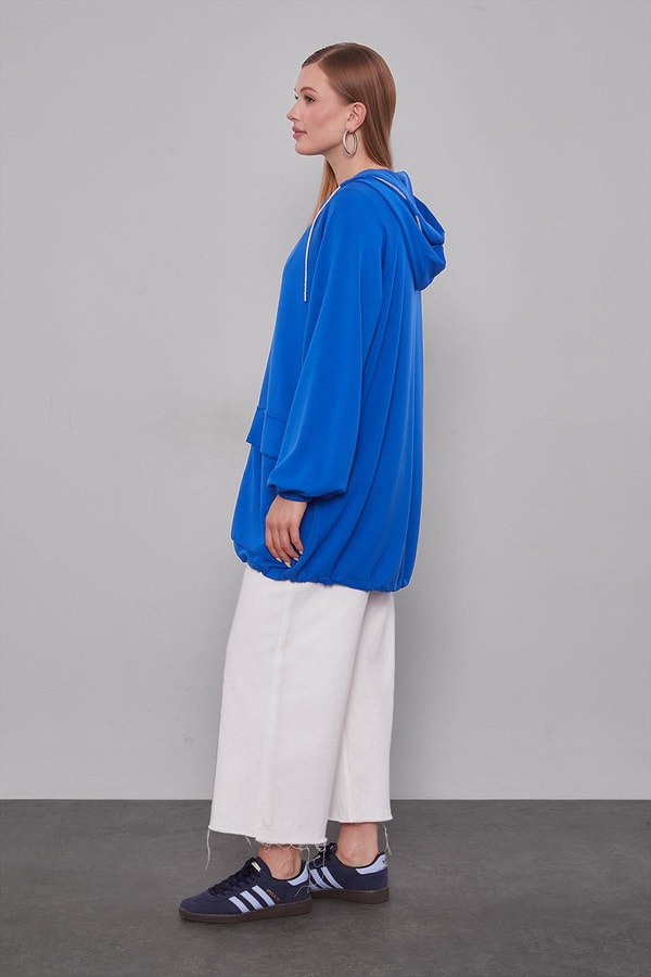 LevidorSaks Kapüşonlu Taşlı İp Detaylı Kap