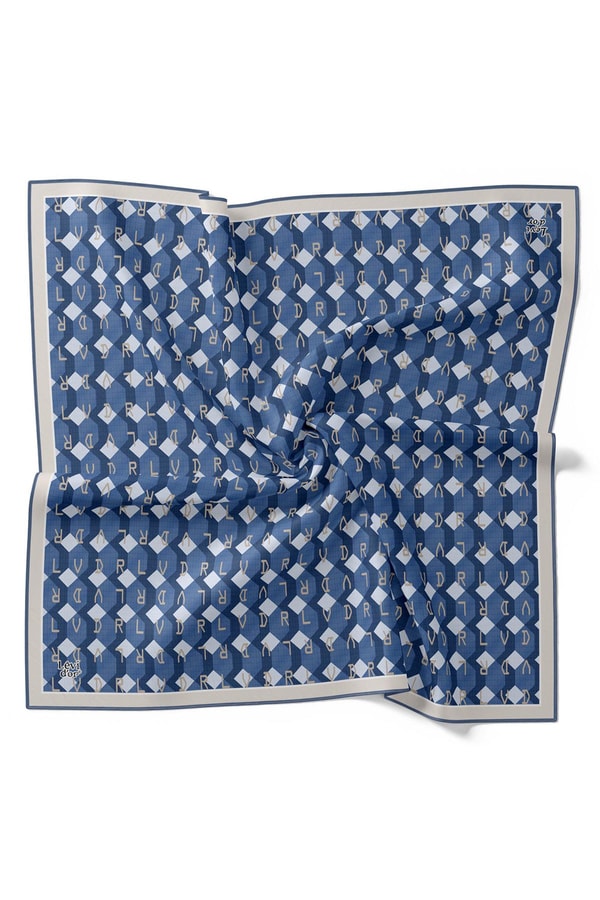 LevidorSaks Petek Baskılı Twill İpek Eşarp